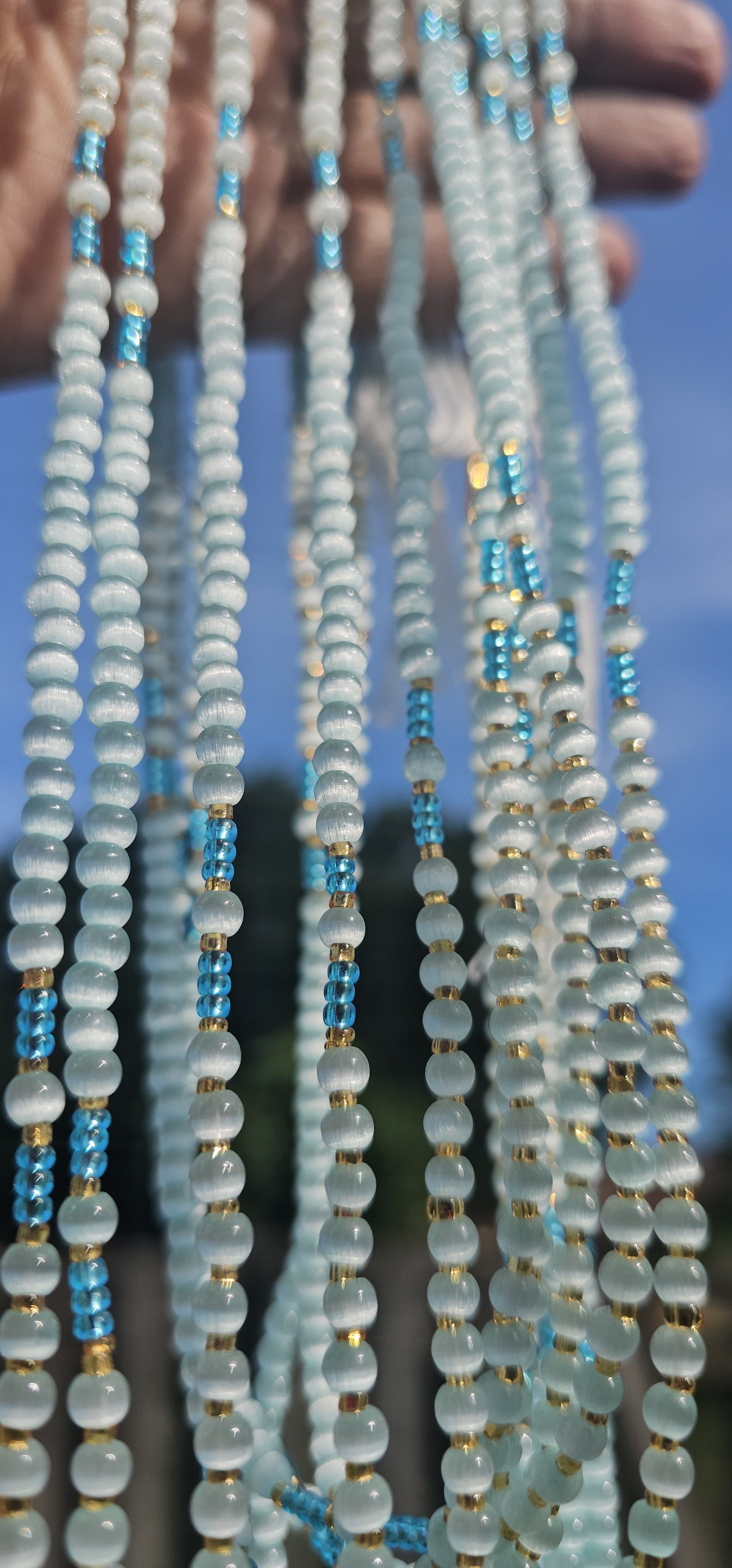 Blue Cat Eye Waist Bead